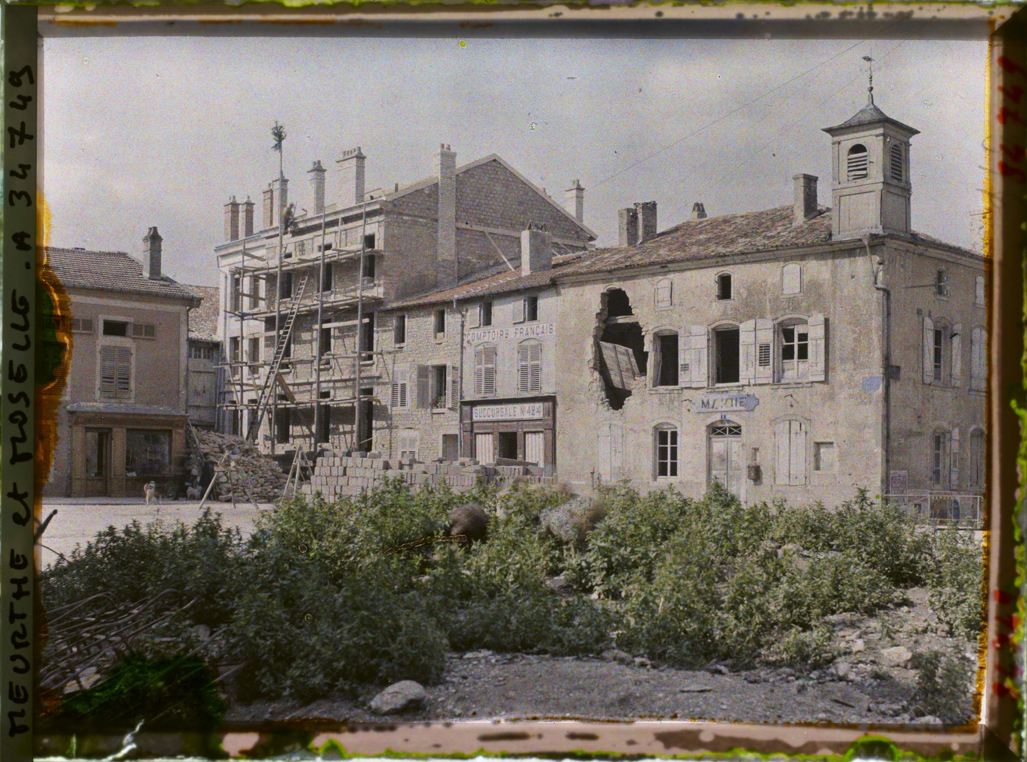 Image représentant France, Pagny s/ Moselle, Ruines de la Mairie et reconstruction
