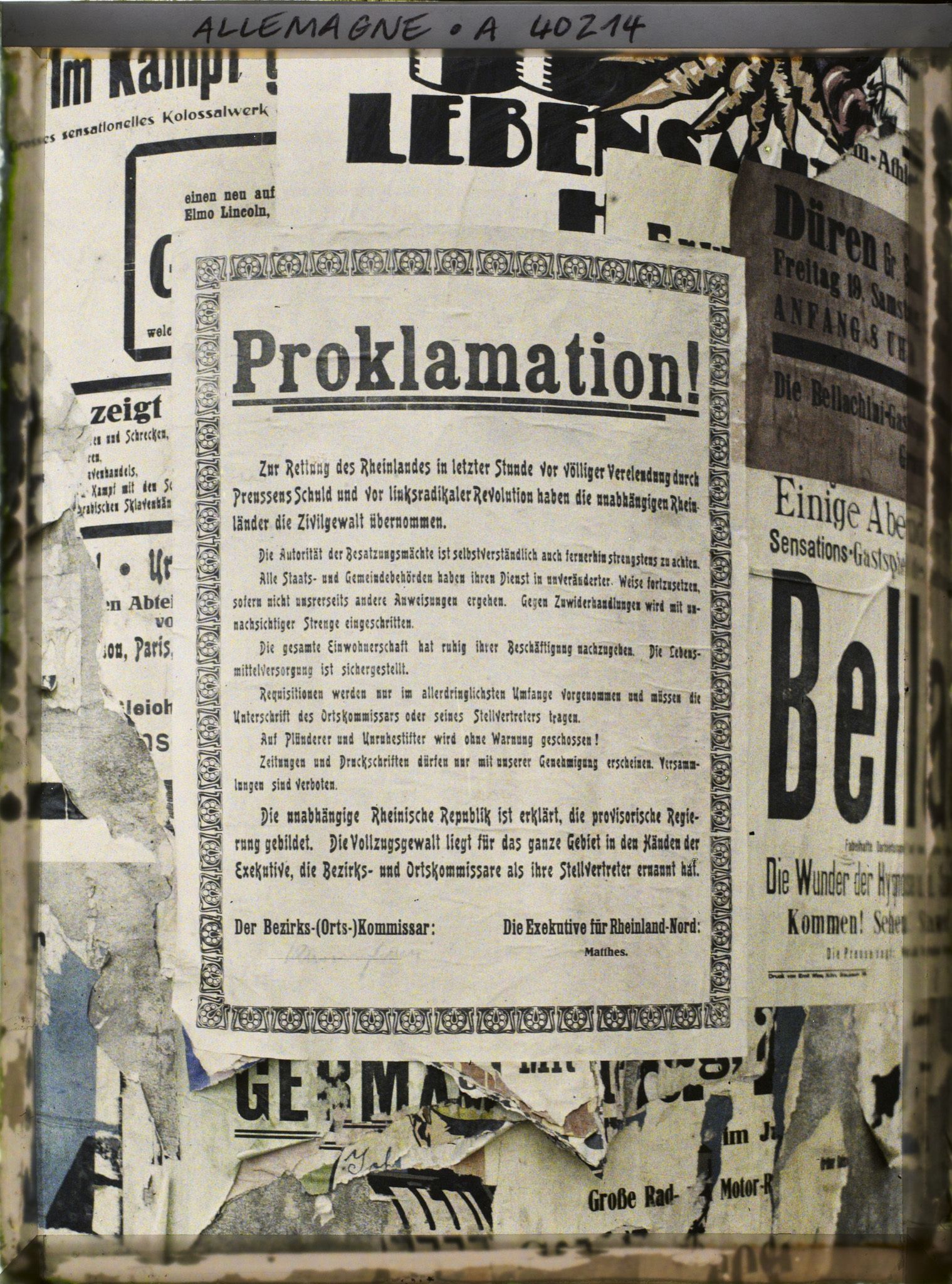 Image représentant Prusse, Düren, Affiche de proclamation