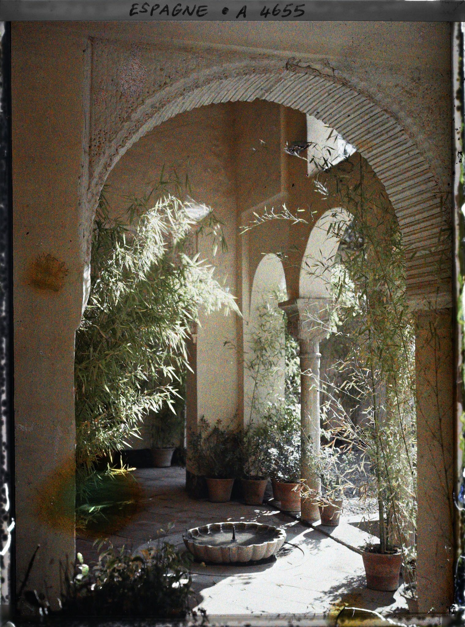 Image représentant Galerie d'entrée du patio de la Acequia (patio du Canal) dans le complexe du Generalife