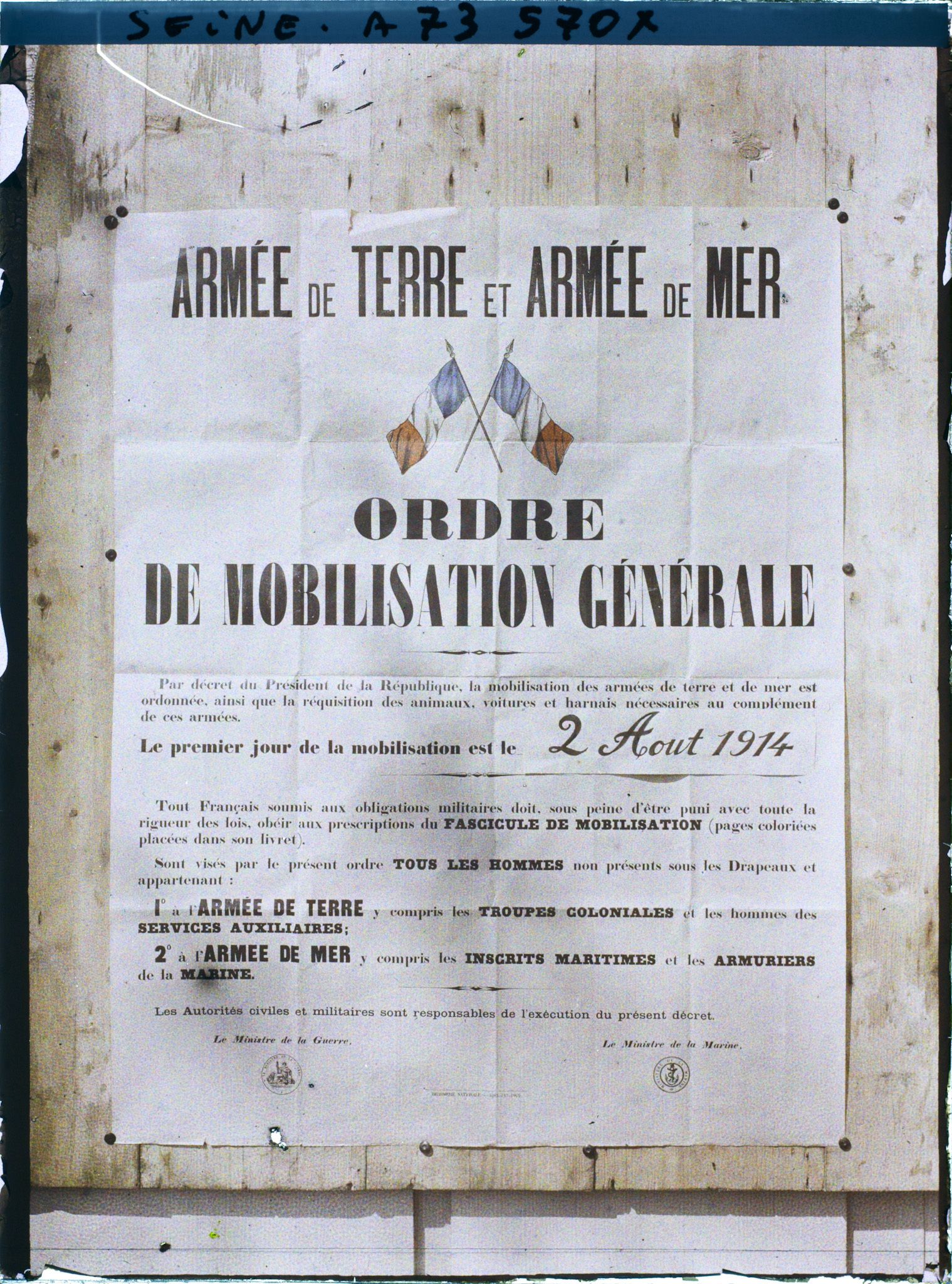 Image représentant Affiche de la mobilisation générale du 2 Août 1914