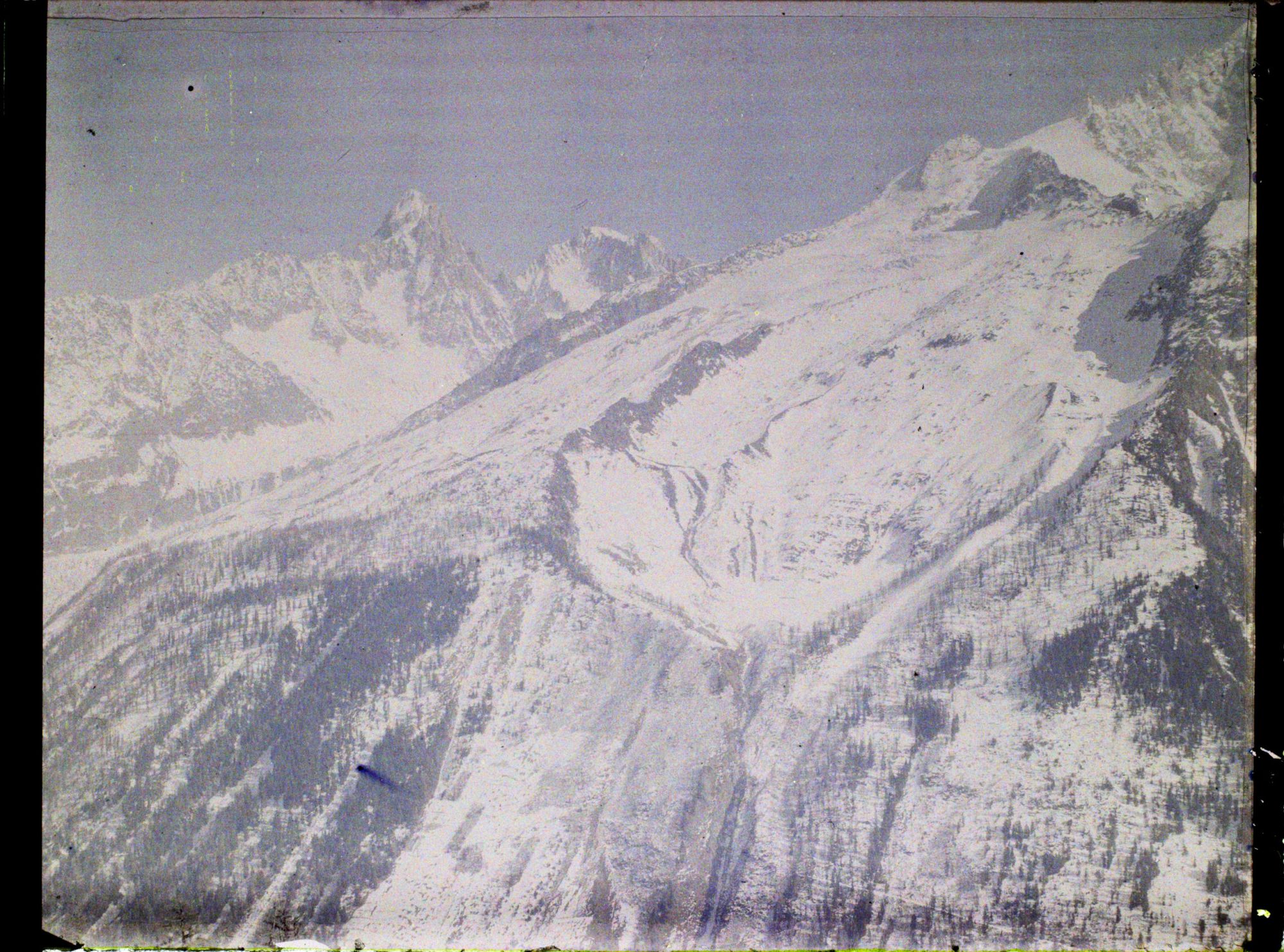 Image représentant France Les Alpes, Vue prise de la Flégère. L'Aiguille du Chardonnet, Aiguille d'Argentière et pentes de l'aige Verte