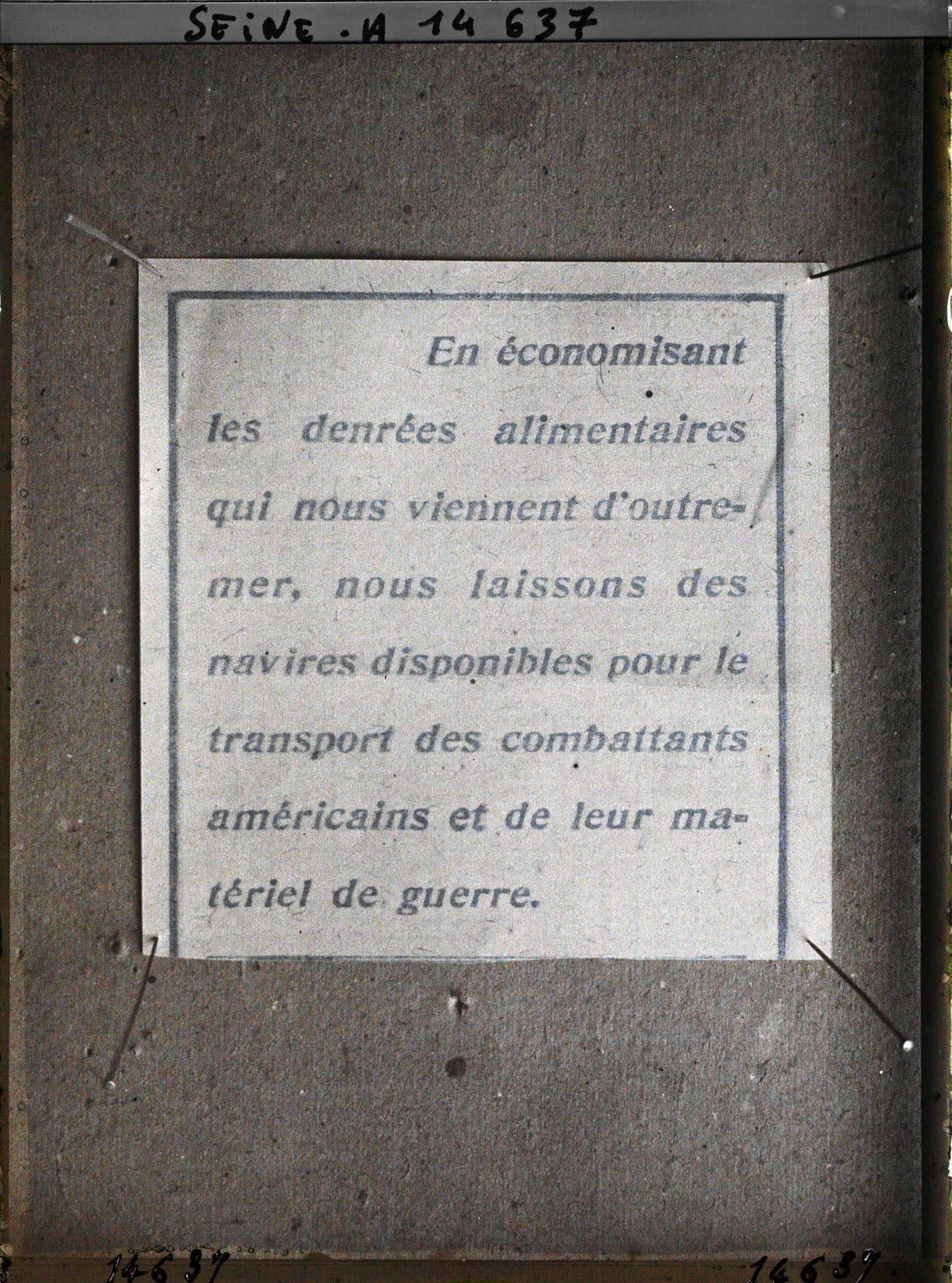 Image représentant Texte accompagnant les feuilles de tickets de rationnement