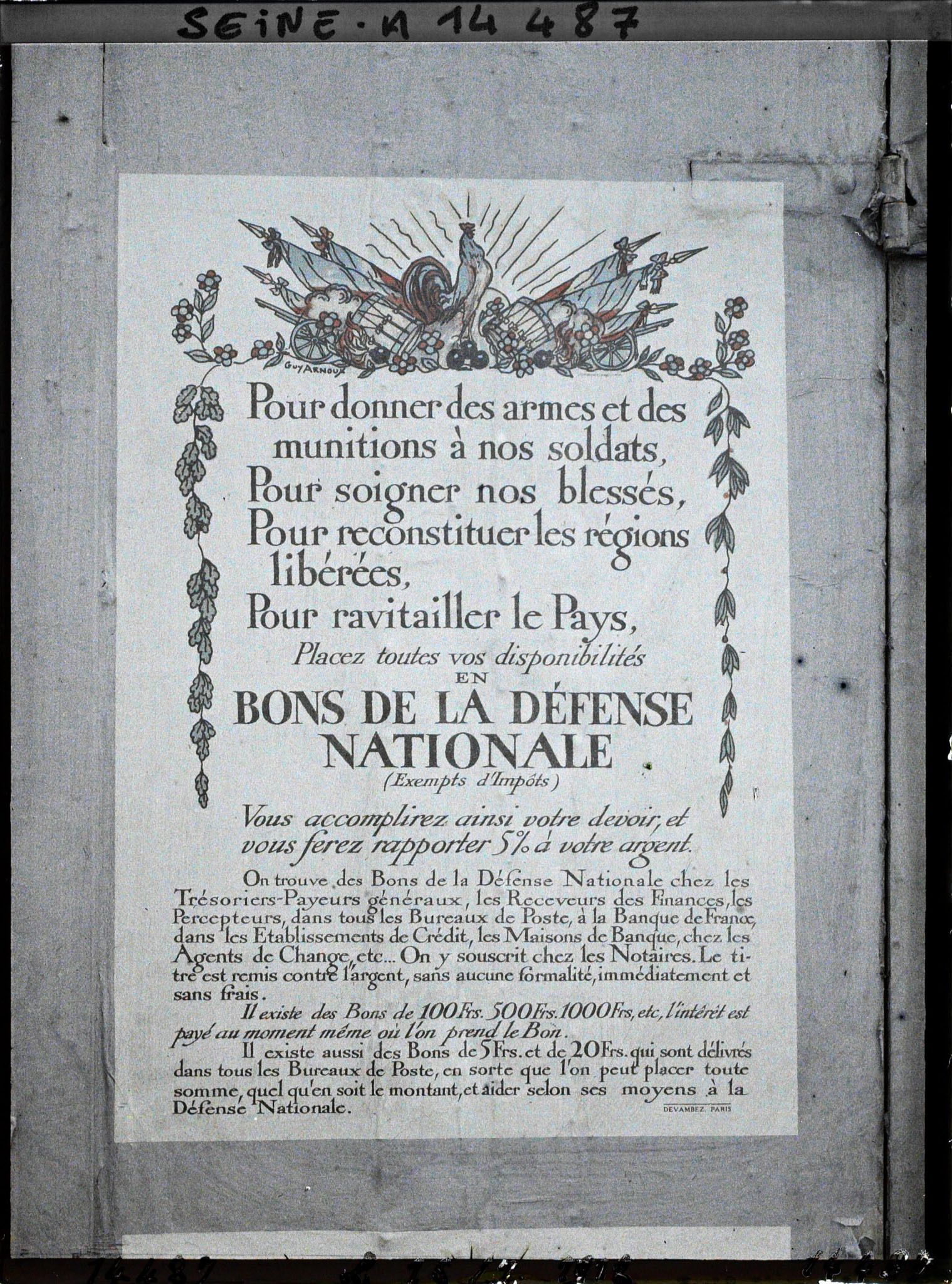 Image représentant Affiche des bons de la défense nationale
