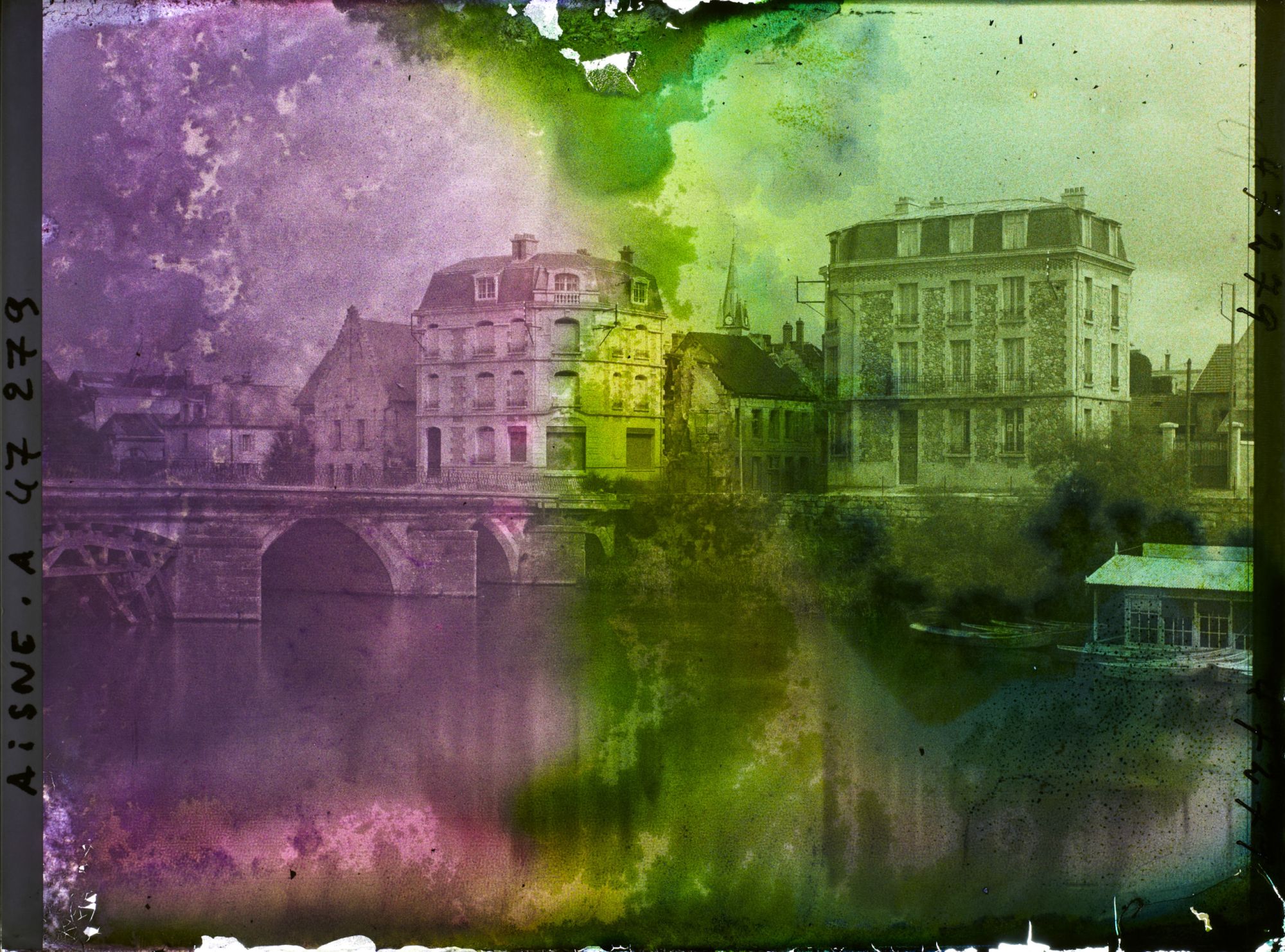 Image représentant France, Soissons, Vieux Pont et reconstructions rive droite vers St Vaast