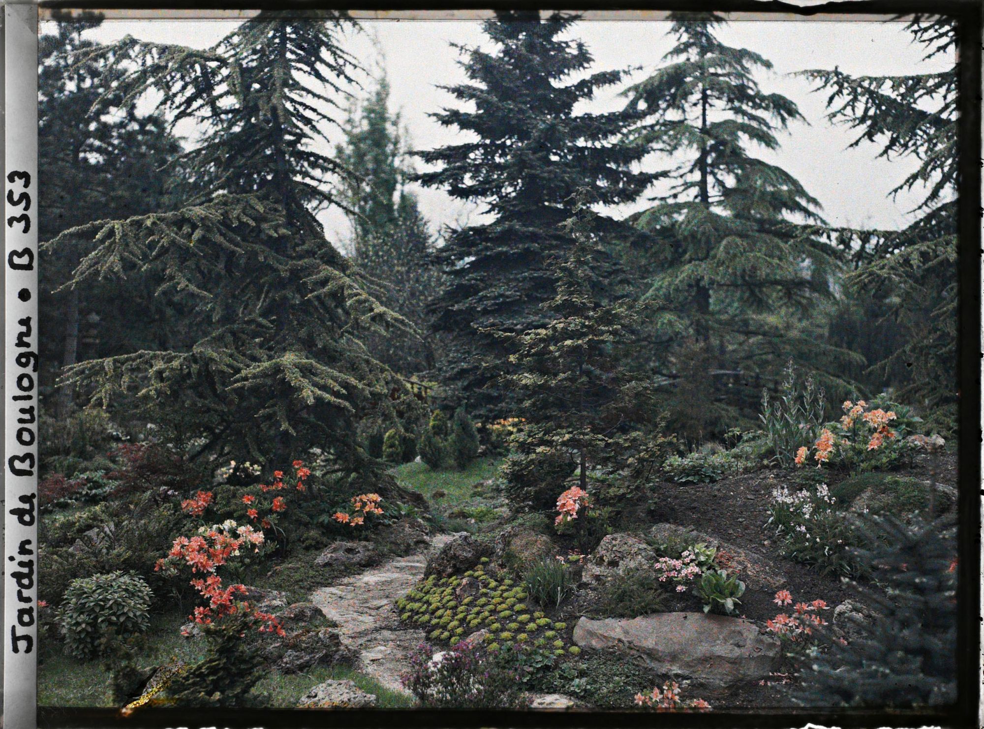 Image représentant Espace fleuri et arboré du " sanctuaire japonais " avec chemin menant vers ponts et sôrintô