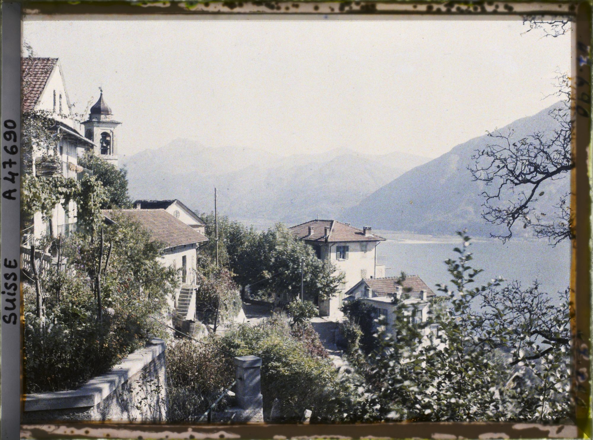 Image représentant Panorama sur Orselina, l'église Saint-Bernard et le lac Majeur
