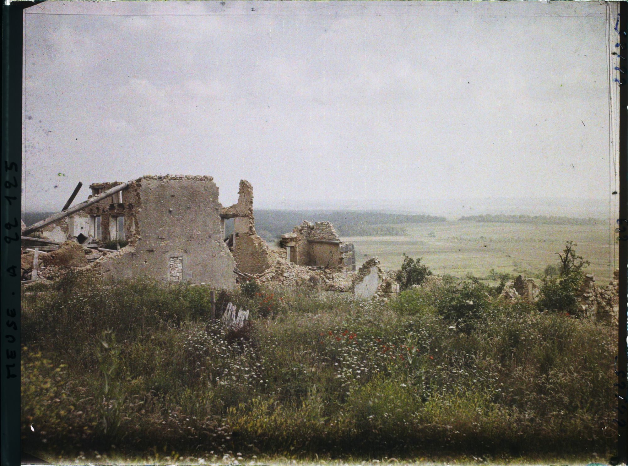Image représentant France, Montsec, Ruines ancien Village et plaine de la Woëvre vers le Bois de la Maillette