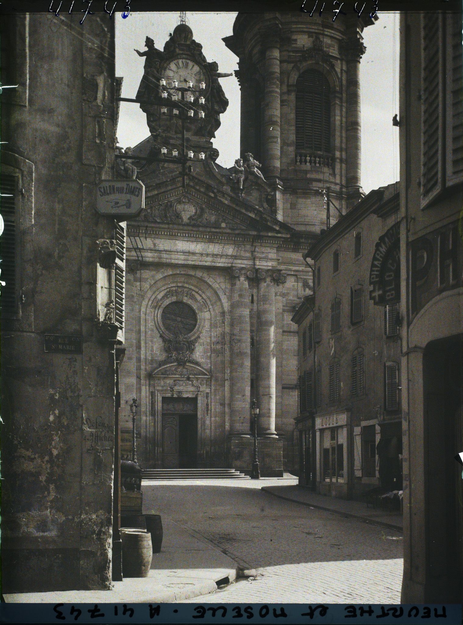 Image représentant France, Lunévile, Cathédrale et Rue de l'Eglise
