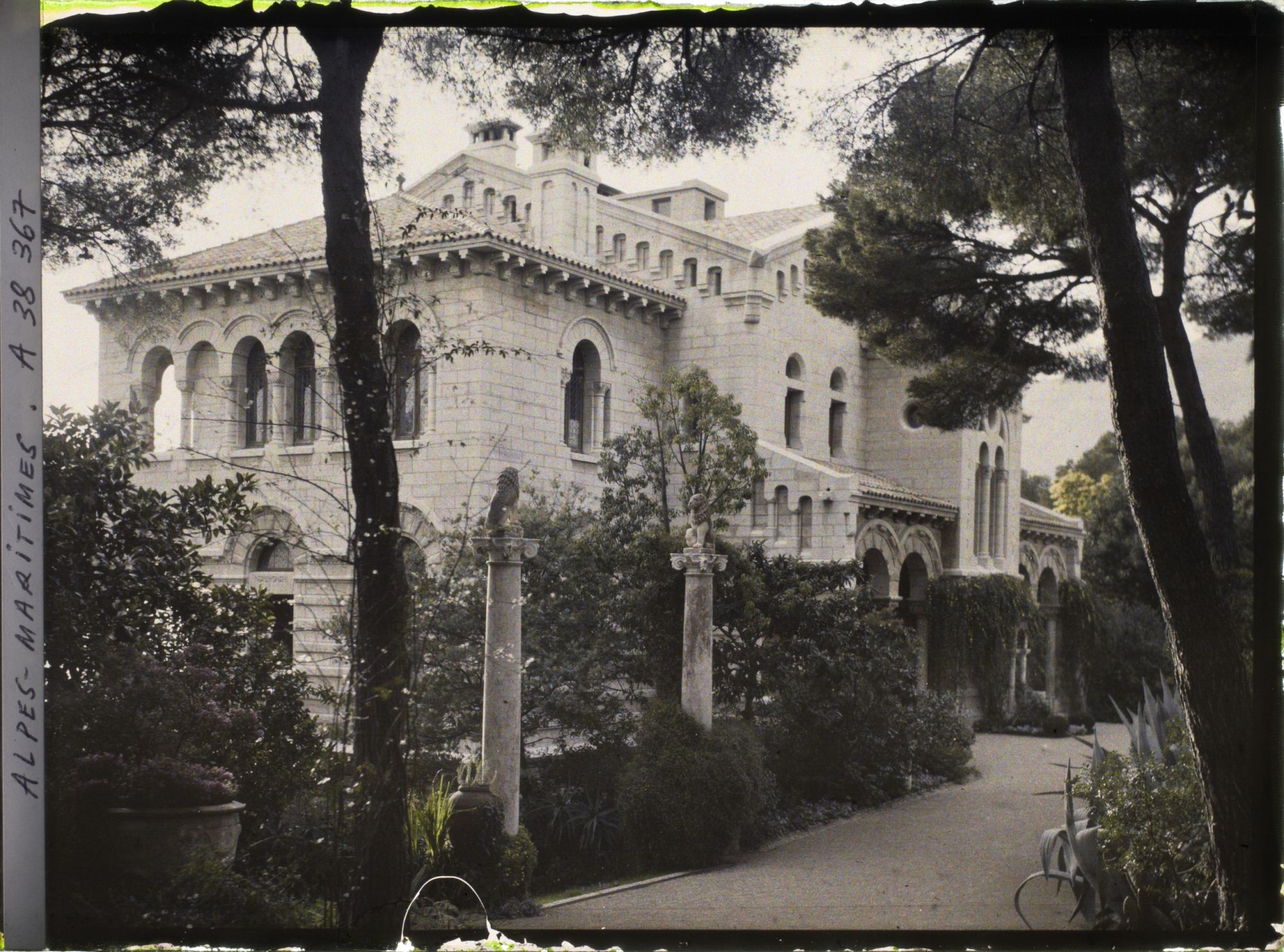Image représentant Allée longeant la façade nord de la villa Cypris, côté rue