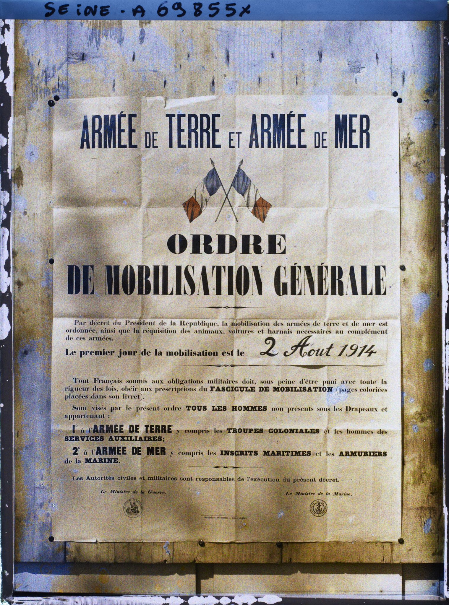 Image représentant Affiche de la mobilisation générale du 2 Août 1914