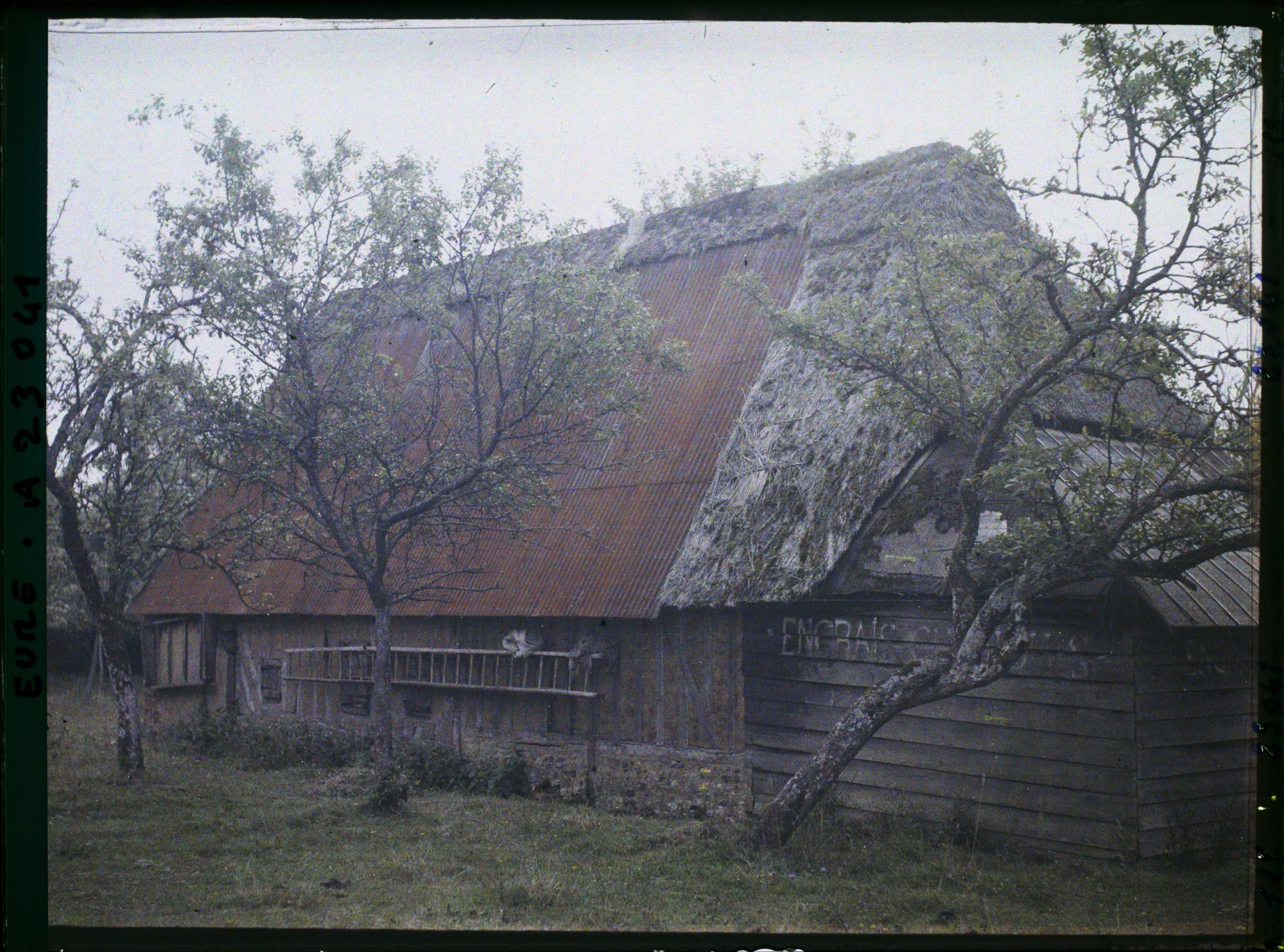 Image représentant Toiture de chaume et de toile ondulée