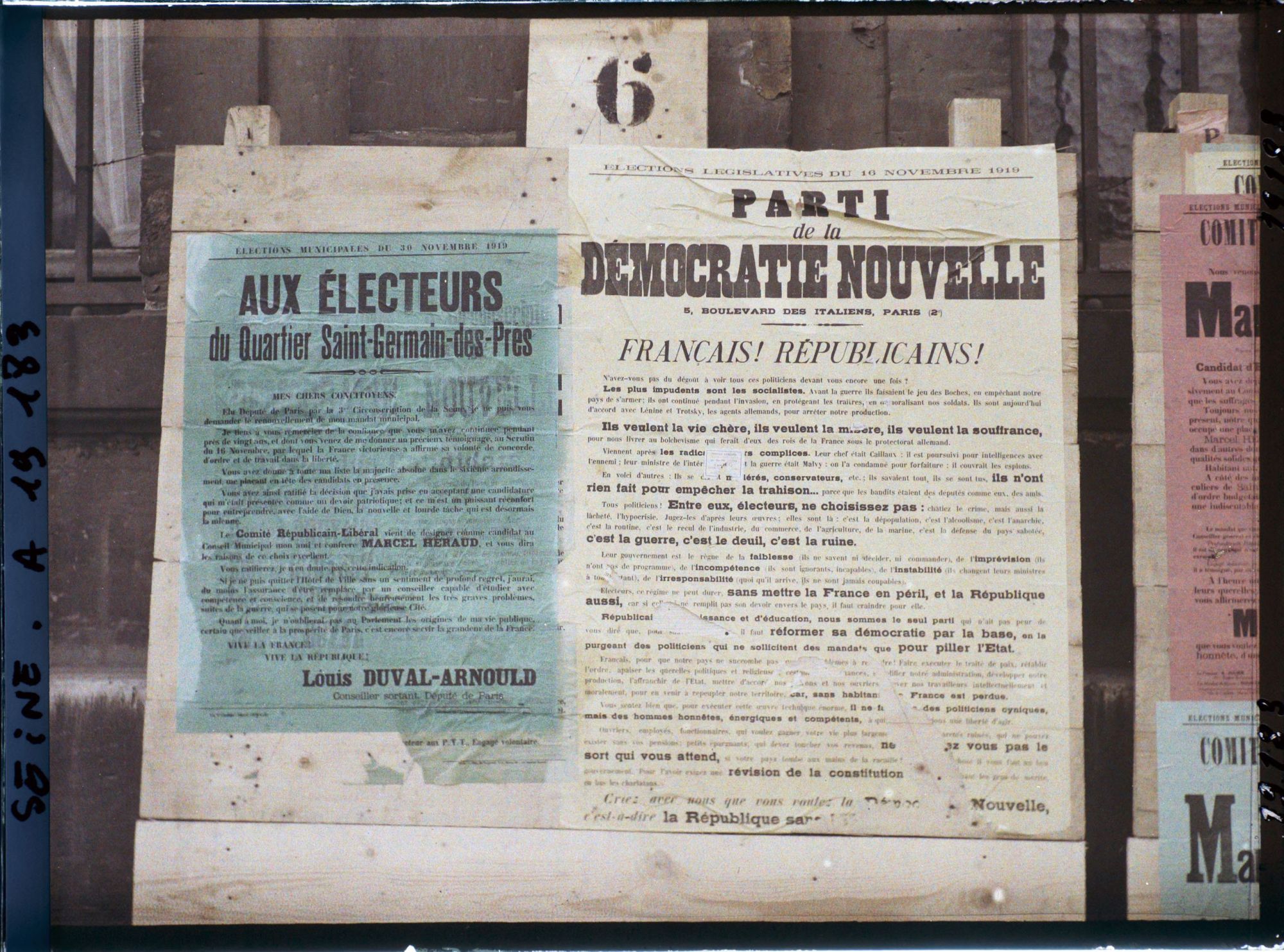 Image représentant Affiches pour les élections municipales du quartier Saint-Germain-des-Près