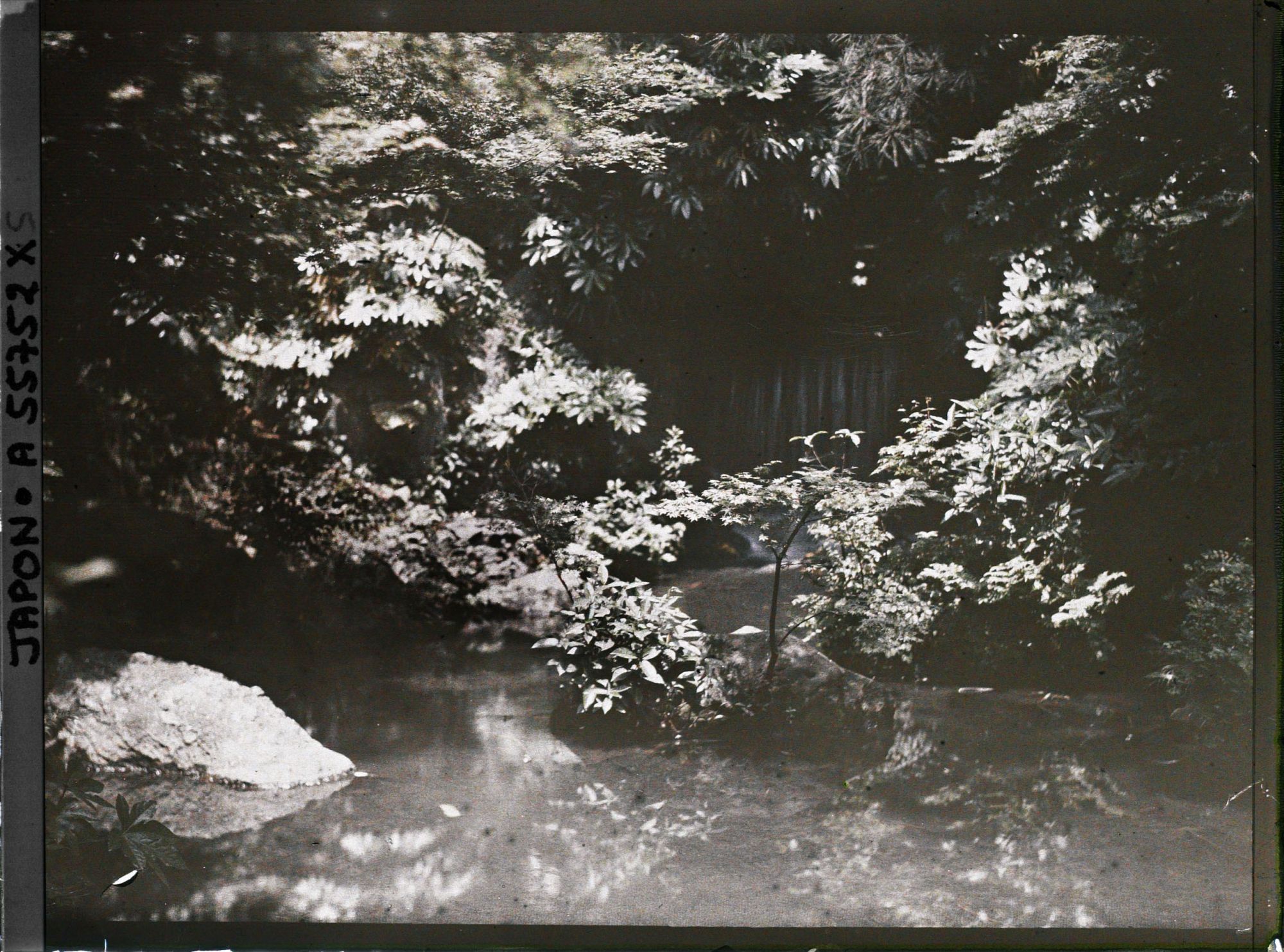 Image représentant Koishikawa Kôrakuen (jardin de l'Arsenal), la cascade Shiraito-no-taki