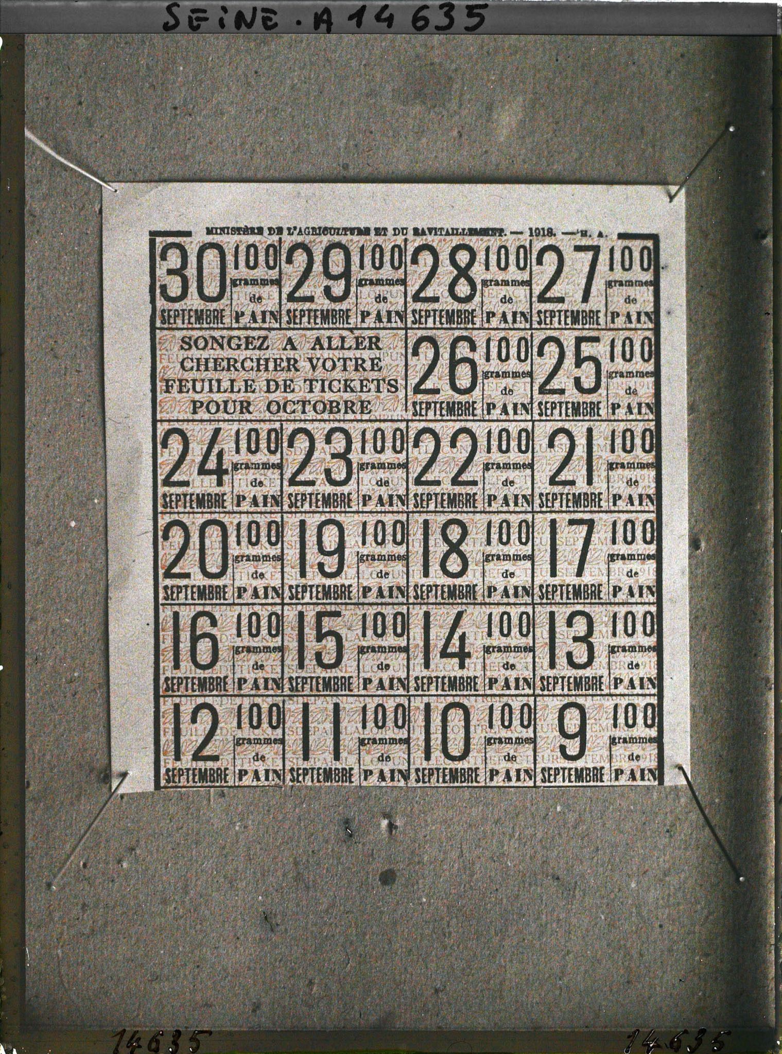 Image représentant Feuille de tickets de pain