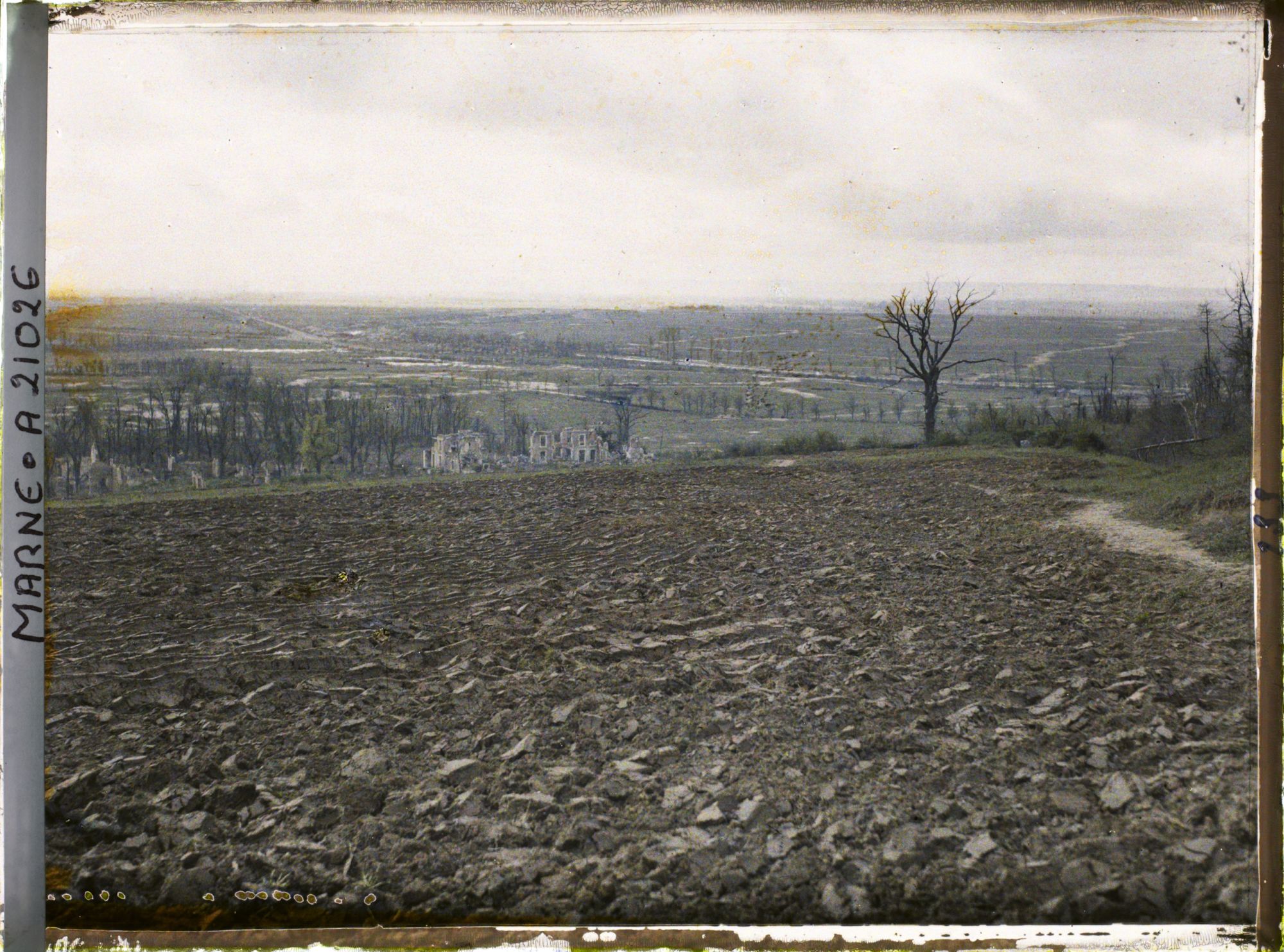Image représentant France, Brimont, Terres labourées au flanc de la Colline du fort