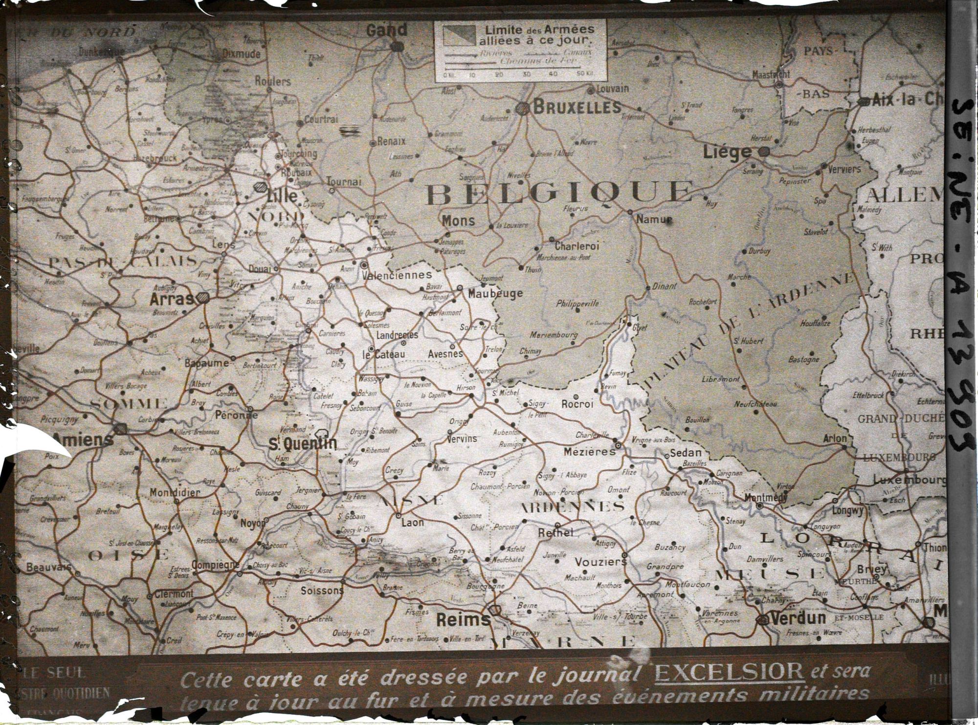 Image représentant Carte de la guerre du Journal L'Excelsior