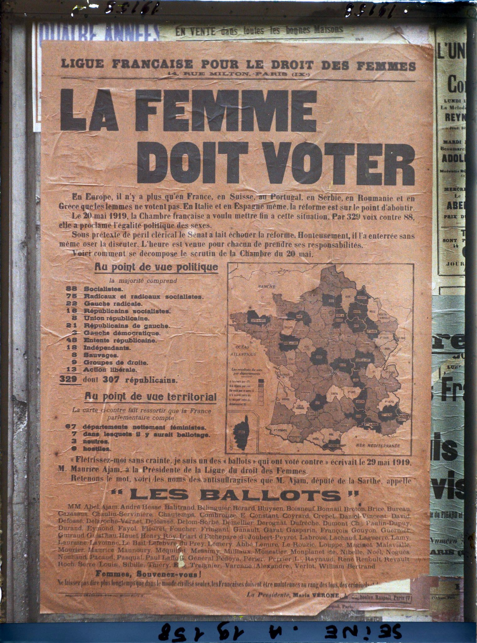 Image représentant Affiche de la Ligue française pour le droit des femmes pour les élections législatives de novembre 1919