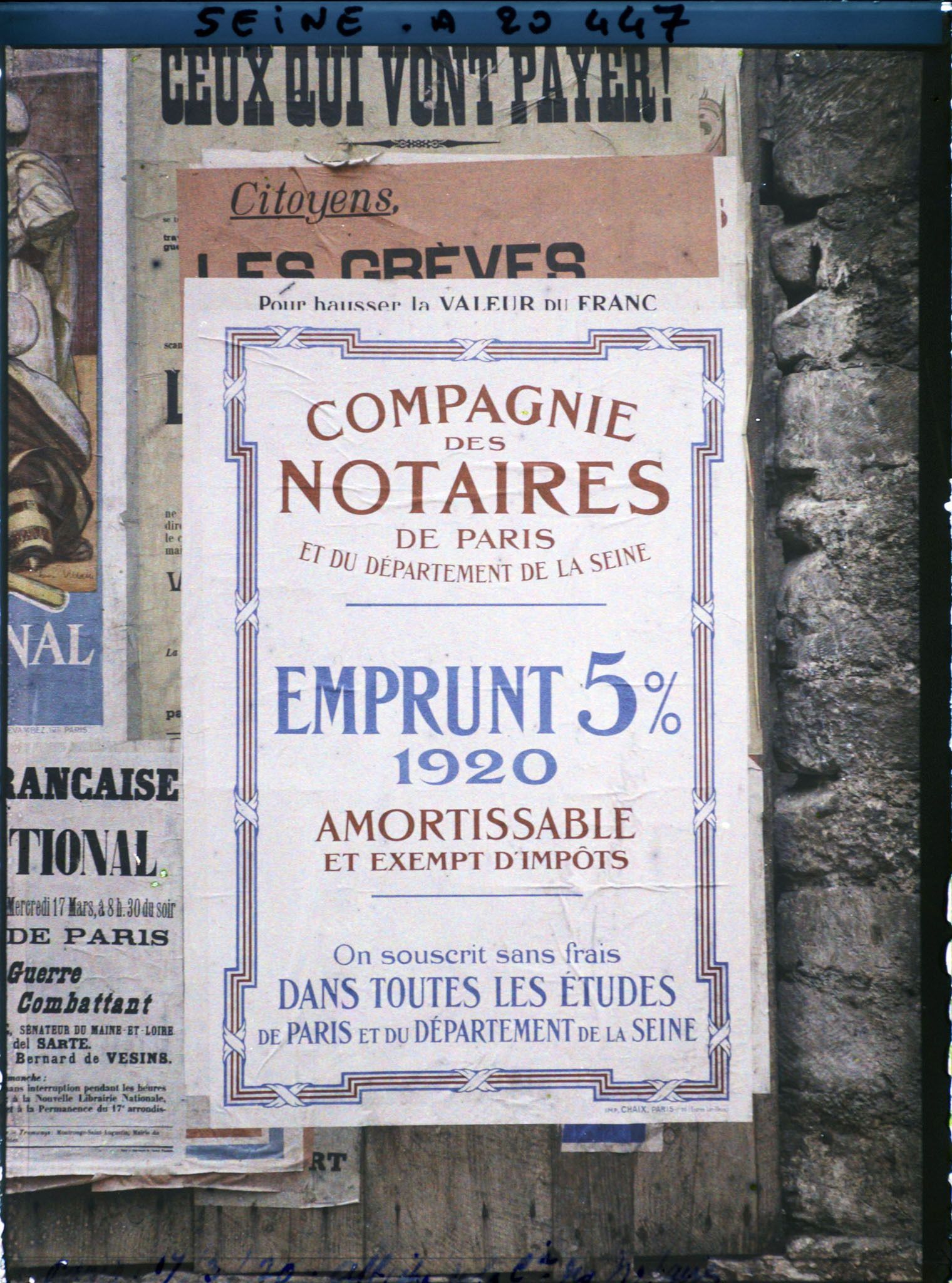 Image représentant Affiche pour l'emprunt national de 1920, Compagnie des notaires de Paris et du département de la Seine