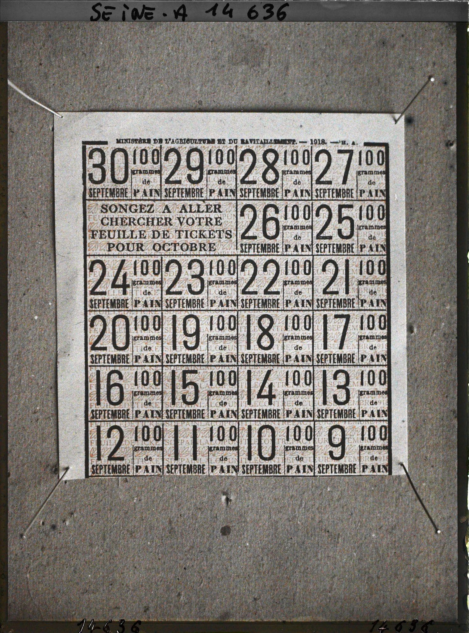 Image représentant Feuille de tickets de pain