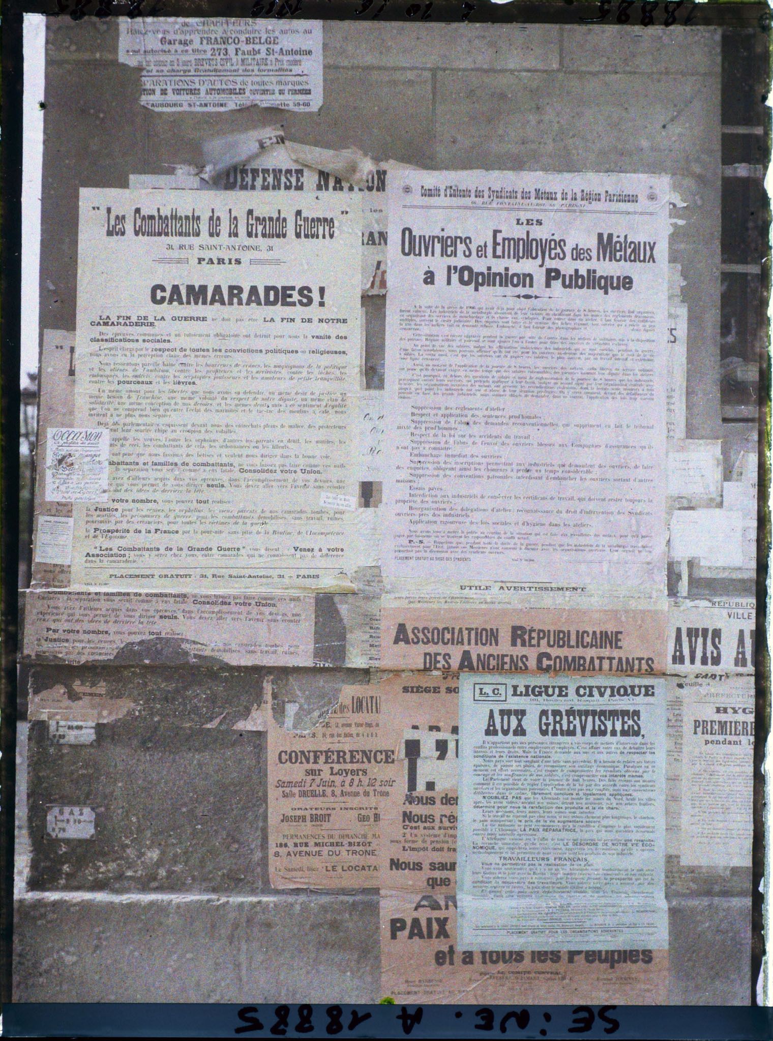 Image représentant Groupe d'affiches de la Ligue Civique, des Combattants de la Grande Guerre et du Comité d'Entente des Syndicats des Métaux de la Région Parisienne