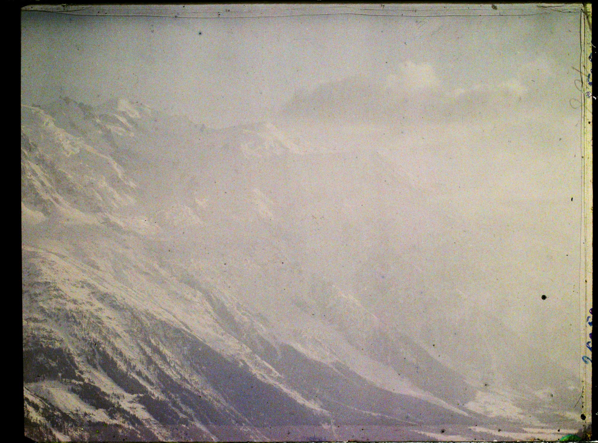 Image représentant France Les Alpes, Vue prise de la Flégère. Tombée du jour s/le Mont Blanc, le Dôme et l'aiguille du Goûter 4h 45