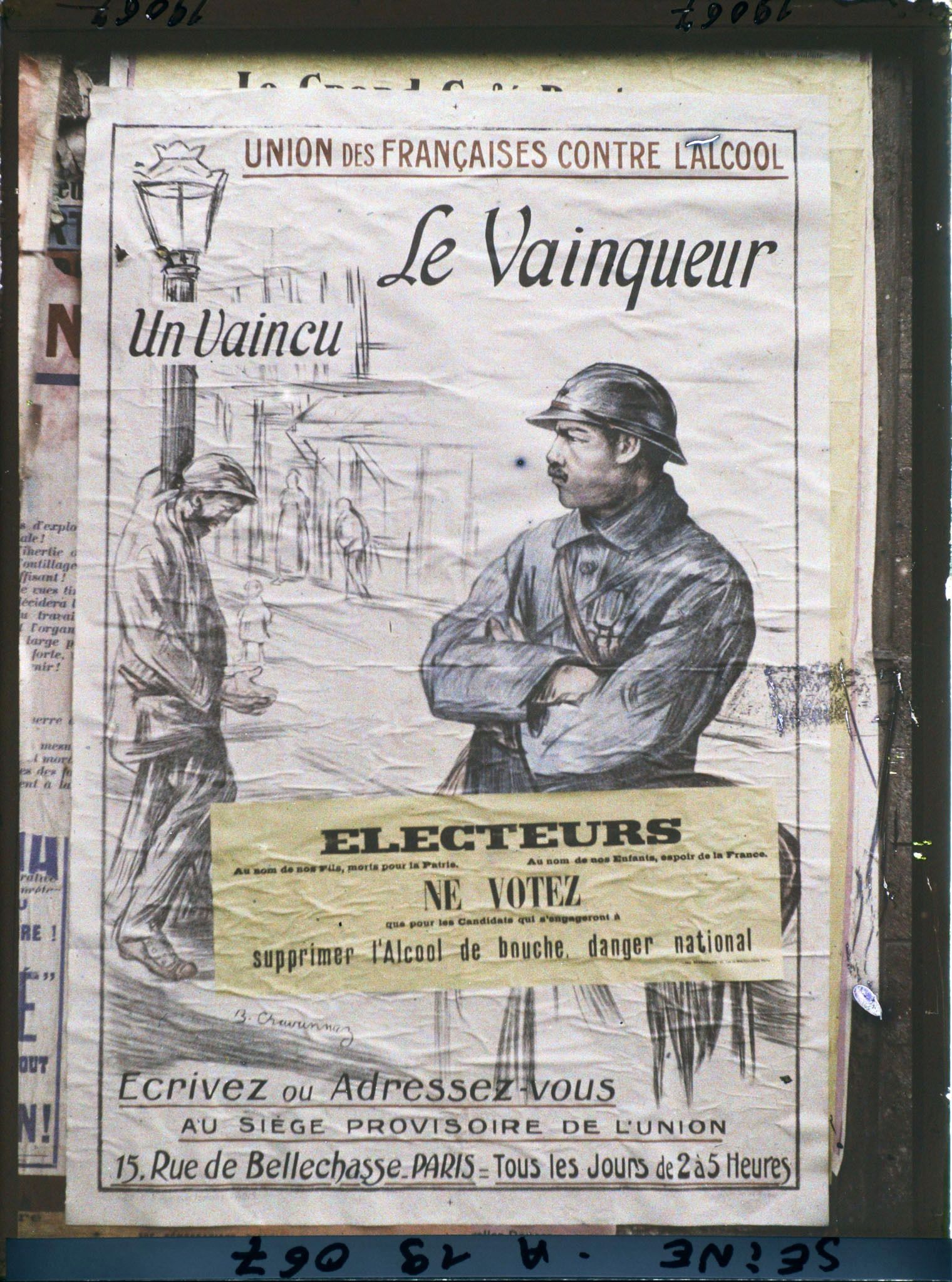 Image représentant Affiche de l'Union des Françaises contre l'alcool pour les élections législatives de novembre 1919