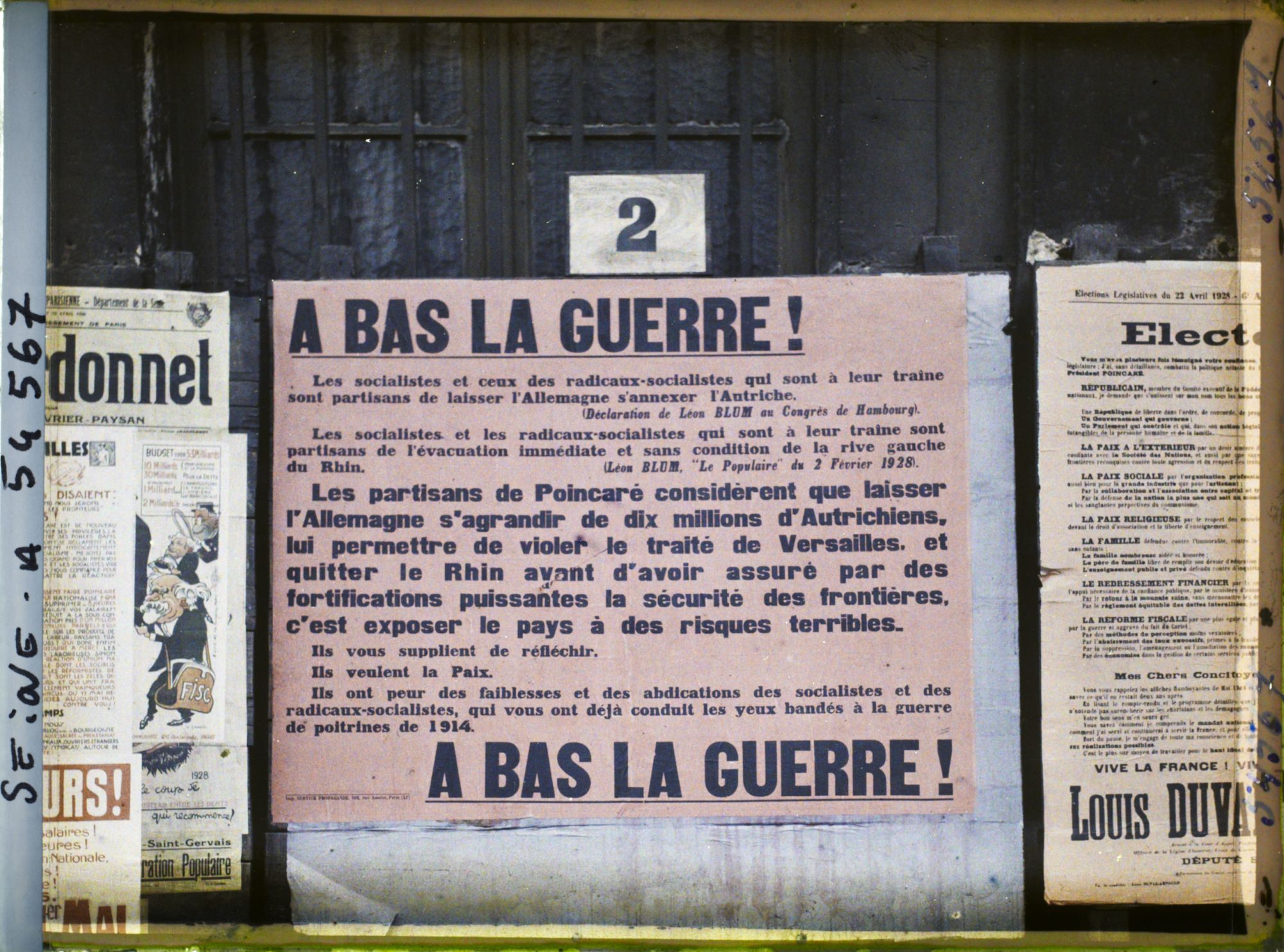 Image représentant Affiche pour les élections législatives des 22 et 29 avril, A bas la guerre !