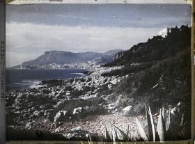Image représentant Agaves sur le rivage du cap dominé par la villa Kahn, encore appelée villa Zamir
