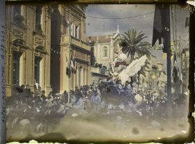 Image représentant Le défilé du carnaval, thème le pêcheur Niçois berné