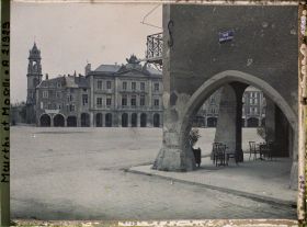 Image représentant France, Pont à Mousson, Eglise St Laurent et Hôtel de Ville