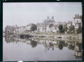 Image représentant France, Verdun, Les bords de la Meuse rive gauche et la Cathédrale