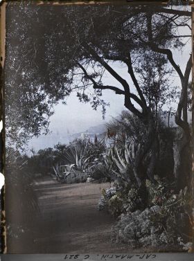 Image représentant Une allée du jardin avec Monaco à l'arrière-plan