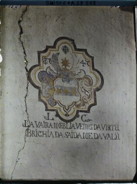 Image représentant Inscription sur la maison de famille Luzzi Caratsch