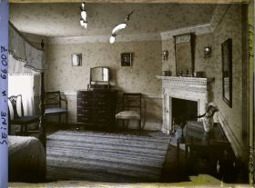 Image représentant L'Exposition Coloniale Internationale de 1931, une chambre de la maison de Georges Washington, section des États-Unis