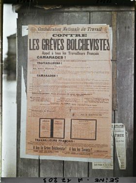 Image représentant Affiche de la Confédération Nationale du Travail "Contre les grèves bolchévistes"