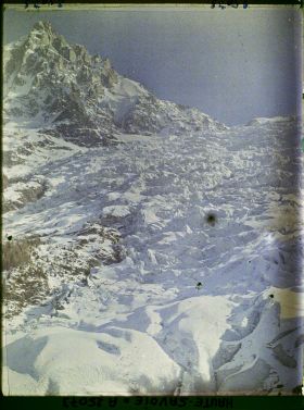 Image représentant France Les Alpes, Les Bossons, Ensemble du glacier des Bossons et l'aiguille du Midi