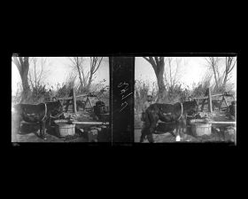 Image représentant Deux hommes et un cheval près d'un puits sur la rive est du Qianhai ("lac Antérieur") dans le quartier du Shishahai ("lac des Dix Monastères")