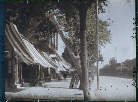 Image représentant L'avenue Nasser Khosrow, grand boulevard ombragé bordant l'Arg (la citadelle royale) dont l'entrée se fait par le Shams-ol Emareh ("Soleil des Palais")