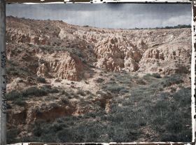 Image représentant Espagne, de Léon à Astorga, Autres ravinements, avec petite Végétation de Thym