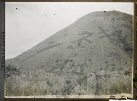Image représentant Mont Haruna : calligraphie végétale (arbres disposés de façon à former des caractères géants)