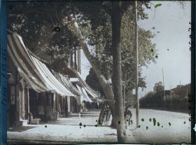 Image représentant L'avenue Nasser Khosrow, grand boulevard ombragé bordant l'Arg (la citadelle royale) dont l'entrée se fait par le Shams-ol Emareh ("Soleil des Palais")