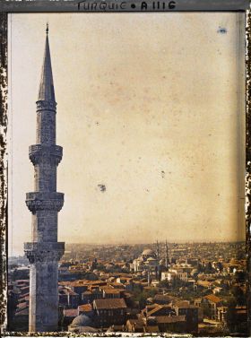 Image représentant Panorama pris d'un minaret de la Süleymaniye Camii ("mosquée du Sultan-Soliman-le-Magnifique") vers le sud-ouest