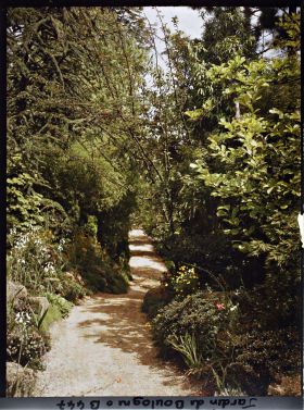 Image représentant Chemin fleuri du " sanctuaire japonais " non loin du sôrintô, menant au verger-roseraie