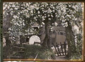 Image représentant Meule à céréales dans une cour de ferme
