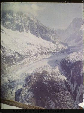 Image représentant France Les Alpes, Vue prise de la Flégère. Ensemble de la mer de glace