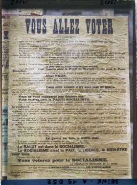 Image représentant Affiche de la Fédération socialiste de la Seine pour les élections législatives de novembre 1919