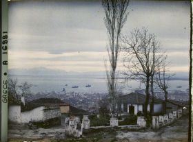 Image représentant Grèce, Salonique, Vue panoramique prise de l'entrée de la Citadelle