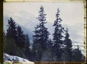 Image représentant France Les Alpes, Les Bossons, Vue vers le Mt Lachat, le Col de Voza et le Prarion