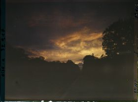 Image représentant France, Forêt de Compiègne, Carrefour de l'Armistice, Rethondes, Coucher de Soleil en forêt