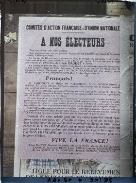Image représentant Affiche des Comités d'action française et d'union nationale pour les élections législatives de novembre 1919